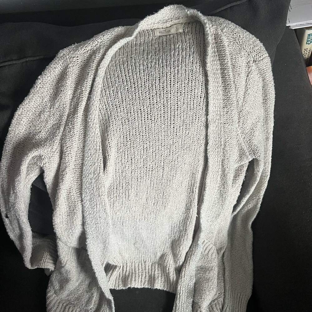 Hollister Cream Knit Cardigan Sweater